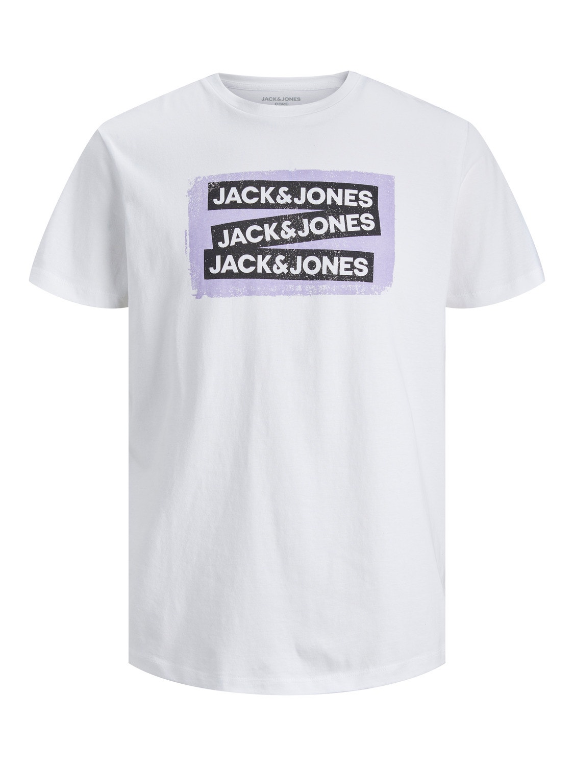 Jack & Jones Logo Pyöreä pääntie T-paita -White - 12234359