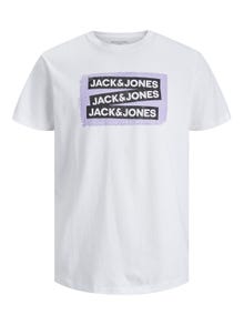 Jack & Jones T-shirt Logo Col rond -White - 12234359