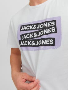 Jack & Jones Logo Kruhový výstřih Tričko -White - 12234359