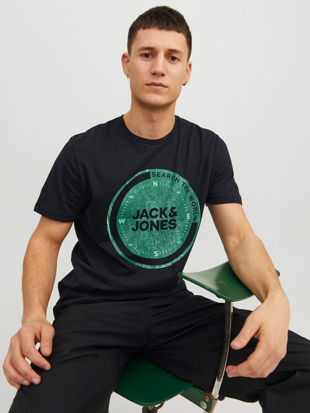Jack & Jones T-shirt Logo Col rond - 12234359