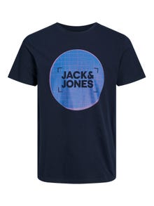 Jack & Jones Logotipas Apskritas kaklas Marškinėliai -Navy Blazer - 12234360