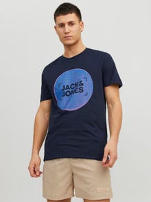 Jack & Jones Logo Crew neck T-shirt -Navy Blazer - 12234360