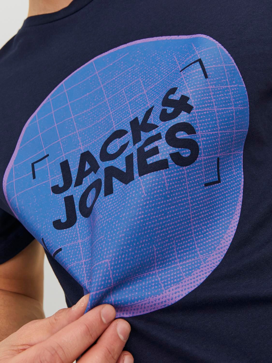 Jack & Jones Logo O-hals T-skjorte -Navy Blazer - 12234360