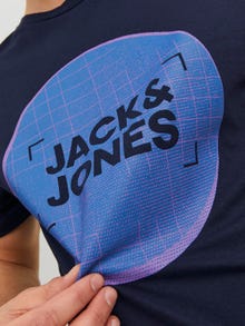 Jack & Jones Logo Pyöreä pääntie T-paita -Navy Blazer - 12234360