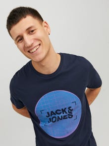 Jack & Jones Logotipas Apskritas kaklas Marškinėliai -Navy Blazer - 12234360