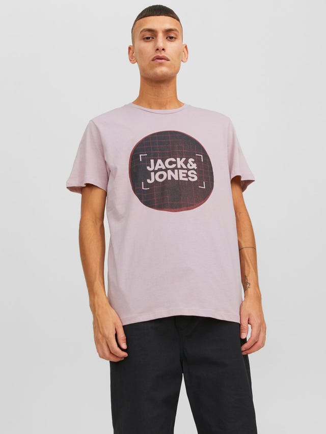 Jack & Jones Logo Ümmargune kaelus T-särk - 12234360