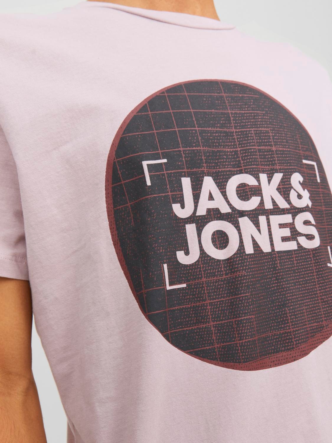 Jack & Jones Logo Crew neck T-shirt -Violet Ice - 12234360
