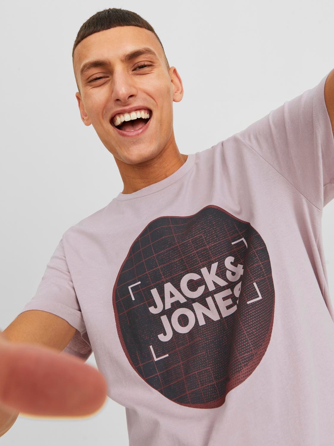 Jack & Jones Logo Crew neck T-shirt -Violet Ice - 12234360