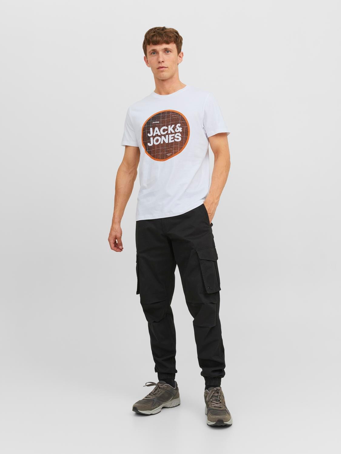 Jack & Jones Logo Rundhals T-shirt -White - 12234361