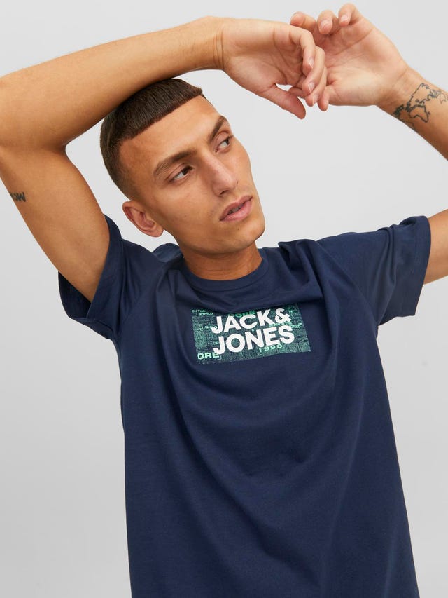 Jack & Jones Gładki Okrągły dekolt T-shirt - 12234361