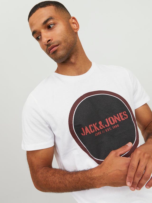 Jack & Jones Logo Kruhový výstřih Tričko - 12234364
