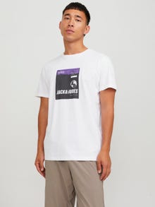 Jack & Jones Logo Crew neck T-shirt -White - 12234365