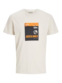 Jack & Jones Logo Crew neck T-shirt -Moonbeam - 12234365