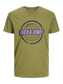 Jack & Jones Logo Rundhals T-shirt -Olive Branch - 12234365