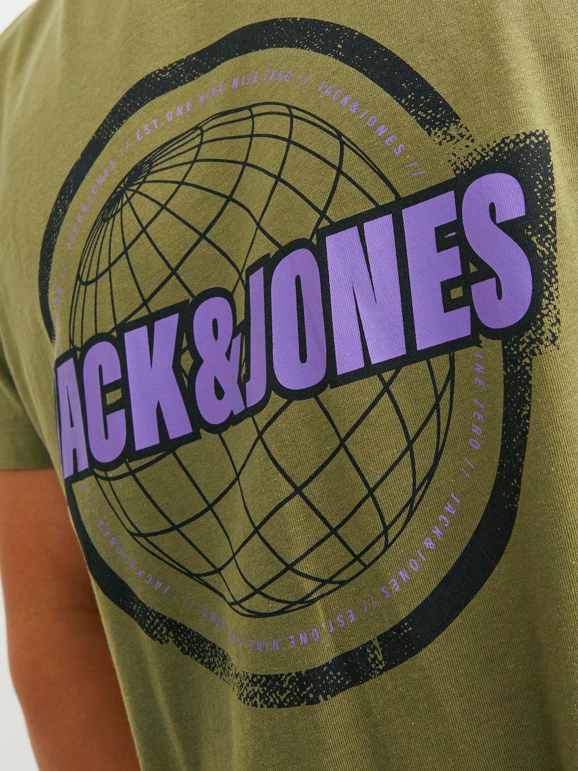 Jack & Jones Logo O-hals T-skjorte -Olive Branch - 12234365
