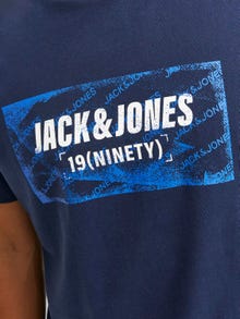 Jack & Jones Logo Ümmargune kaelus T-särk -Navy Blazer - 12234365
