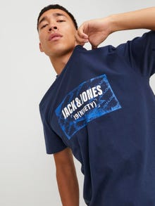 Jack & Jones Z logo Okrągły dekolt T-shirt -Navy Blazer - 12234365