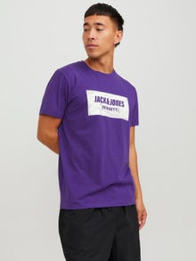 Jack & Jones Logotyp Rundringning T-shirt -Violet Indigo - 12234365