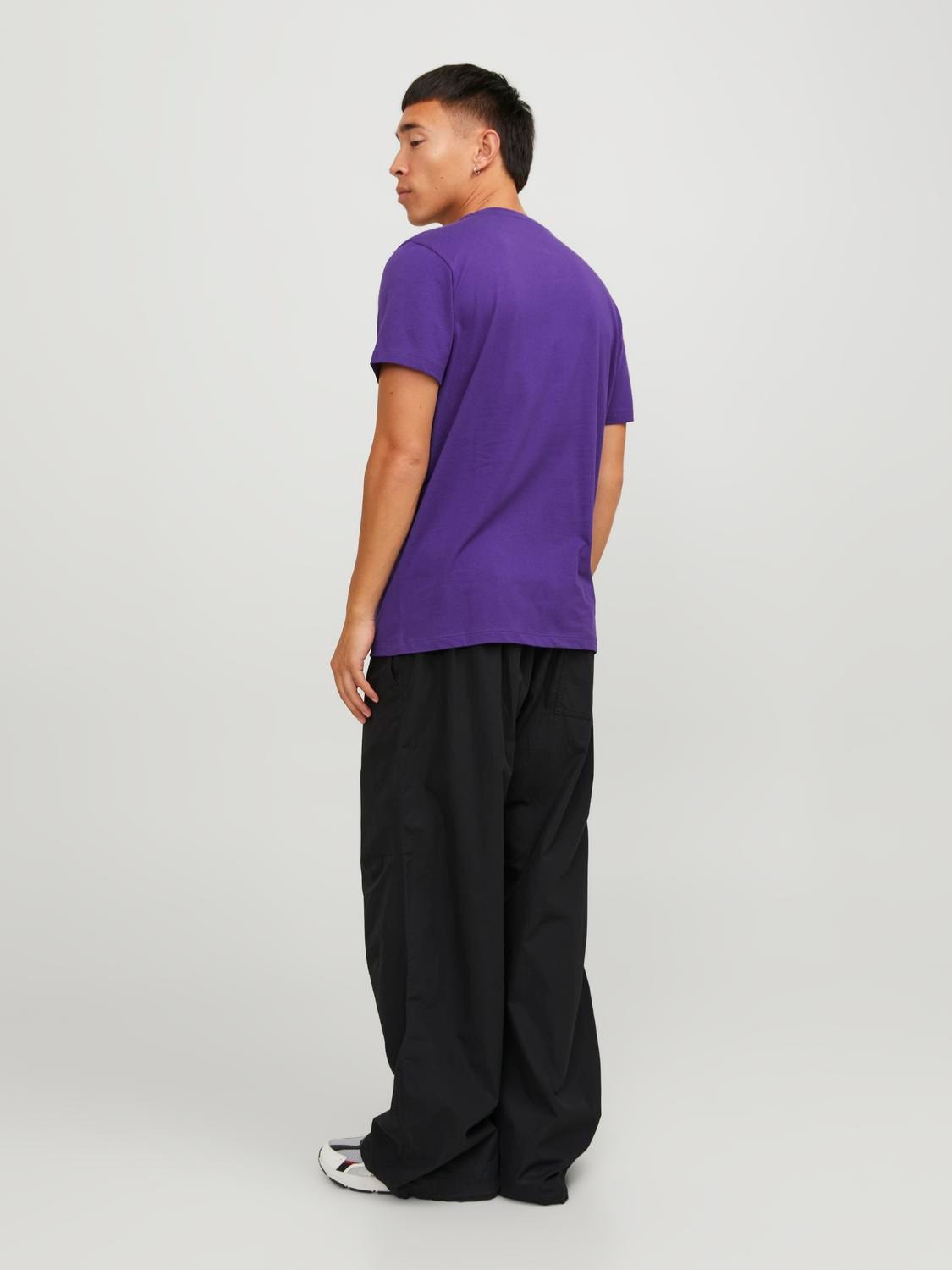 Jack & Jones Logo Ronde hals T-shirt -Violet Indigo - 12234365