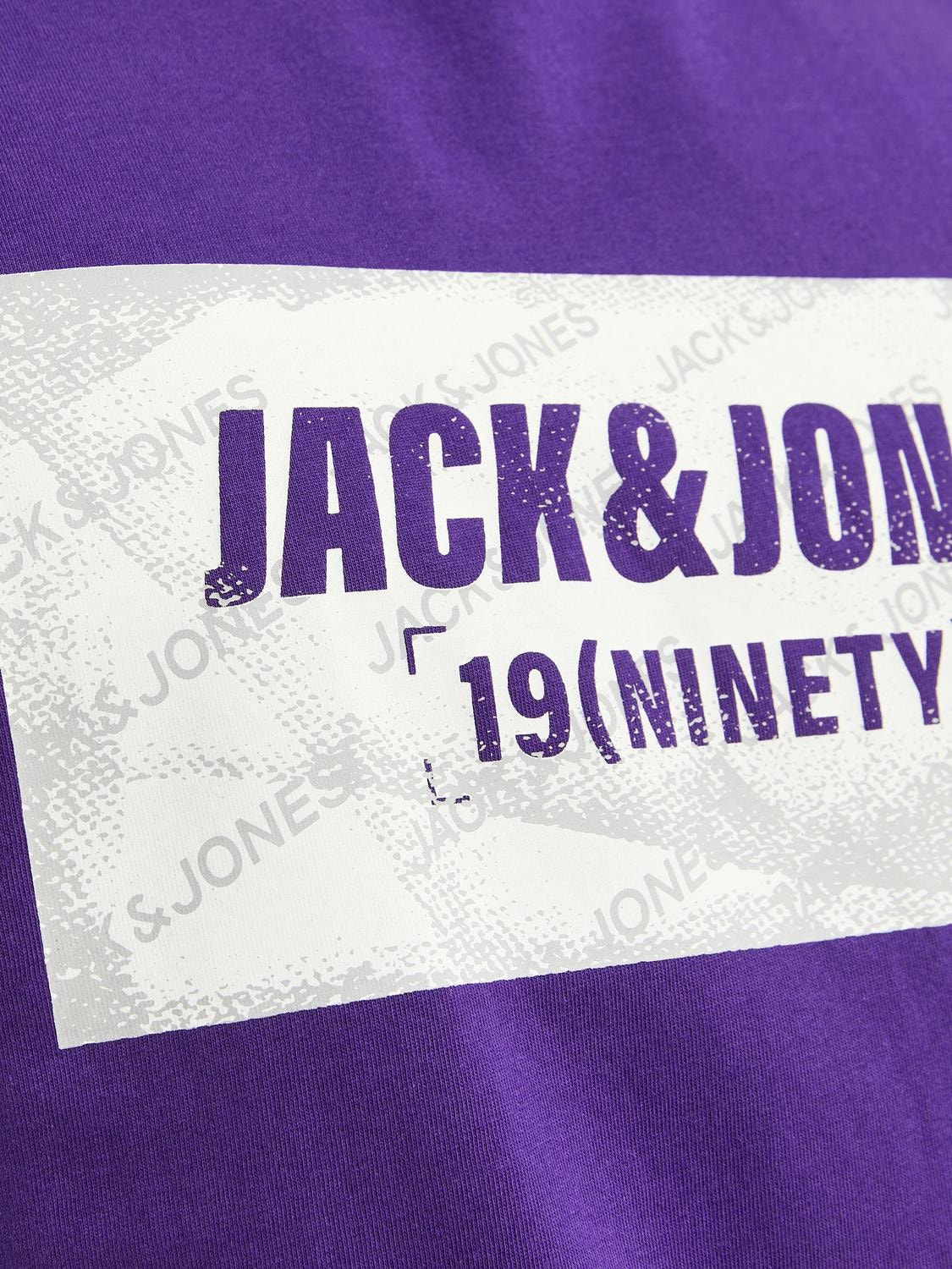 Jack & Jones Logotyp Rundringning T-shirt -Violet Indigo - 12234365