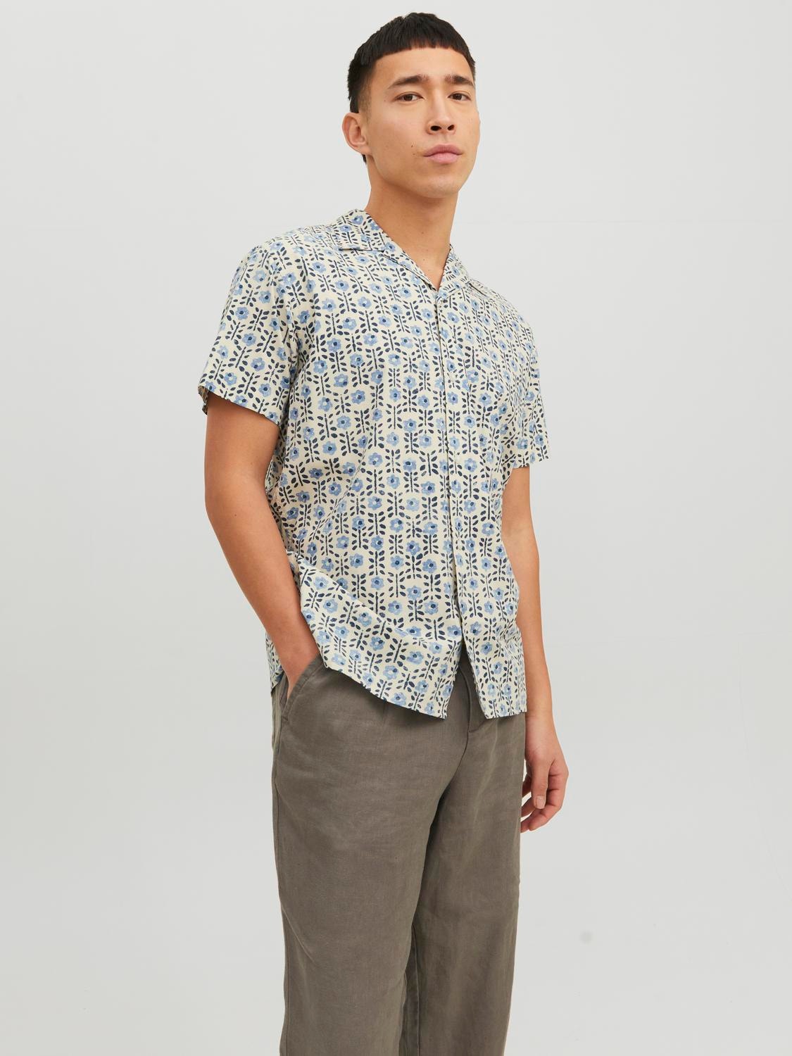 Jack & Jones Regular Fit Hawaii skjorte -Pristine - 12234367