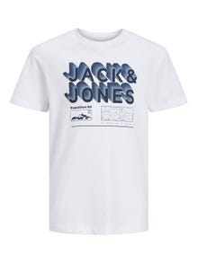 Jack & Jones Logo Tričko Junior -White - 12234450
