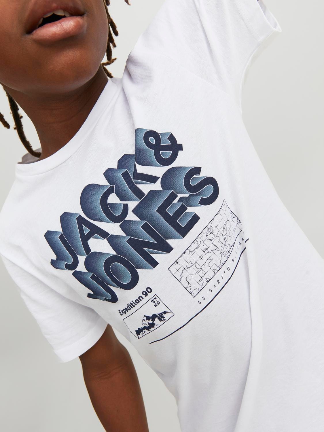 Jack & Jones Logo T-shirt Für jungs -White - 12234450