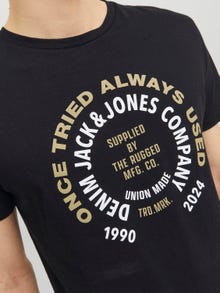 Jack & Jones T-shirt Logo Col rond -Black - 12234555