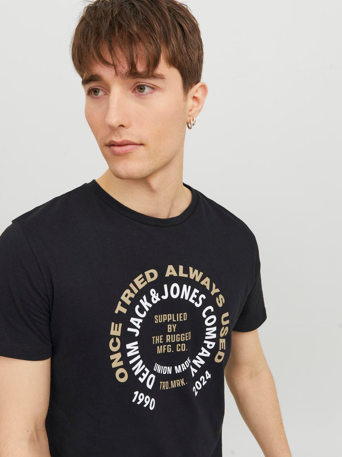 Jack & Jones Camiseta Logotipo Cuello redondo -Black - 12234555