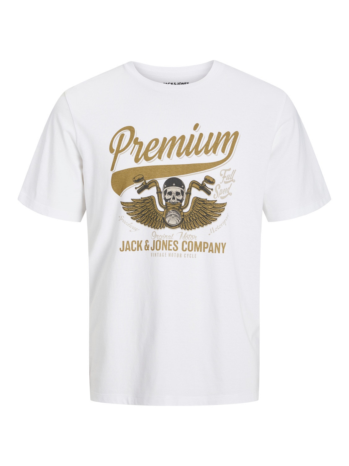 Jack & Jones Logo Pyöreä pääntie T-paita -White - 12234567