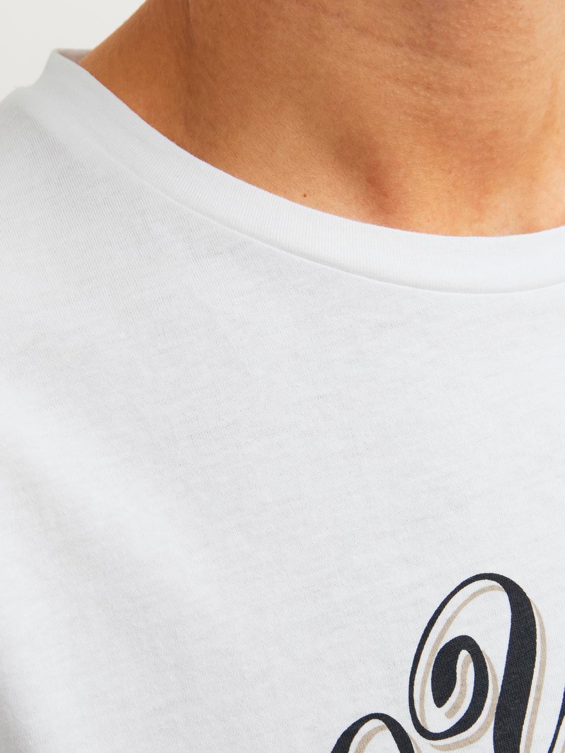 Jack & Jones Logo Crew neck T-shirt -White - 12234567
