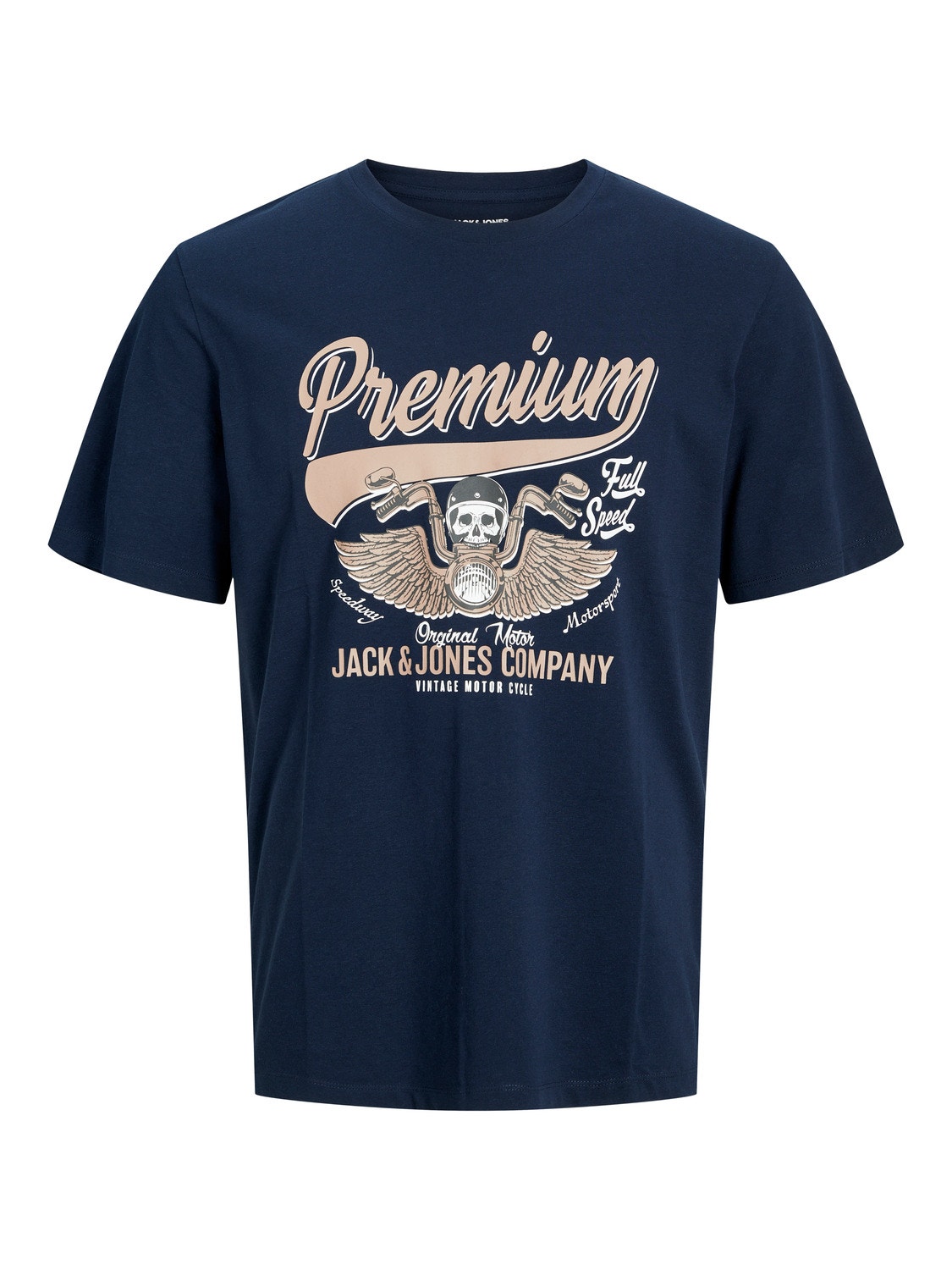 Jack & Jones Logo O-hals T-skjorte -Navy Blazer - 12234567