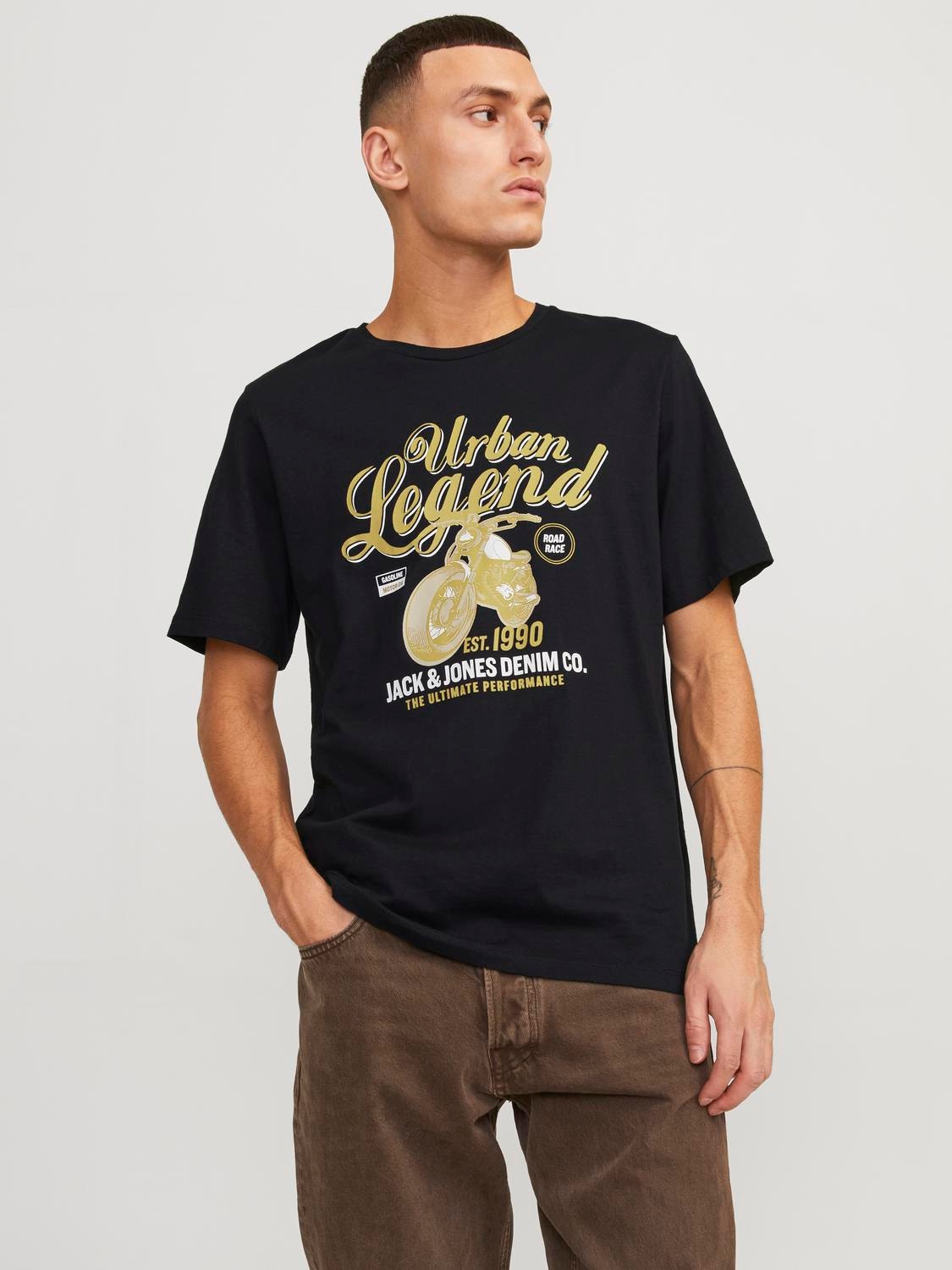 Jack & Jones Logo Crew neck T-shirt -Black - 12234567