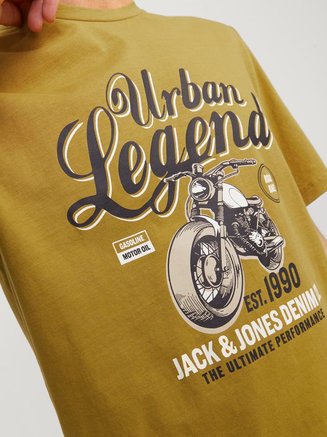 Jack & Jones Logotipas Apskritas kaklas Marškinėliai -Dried Tobacco - 12234567