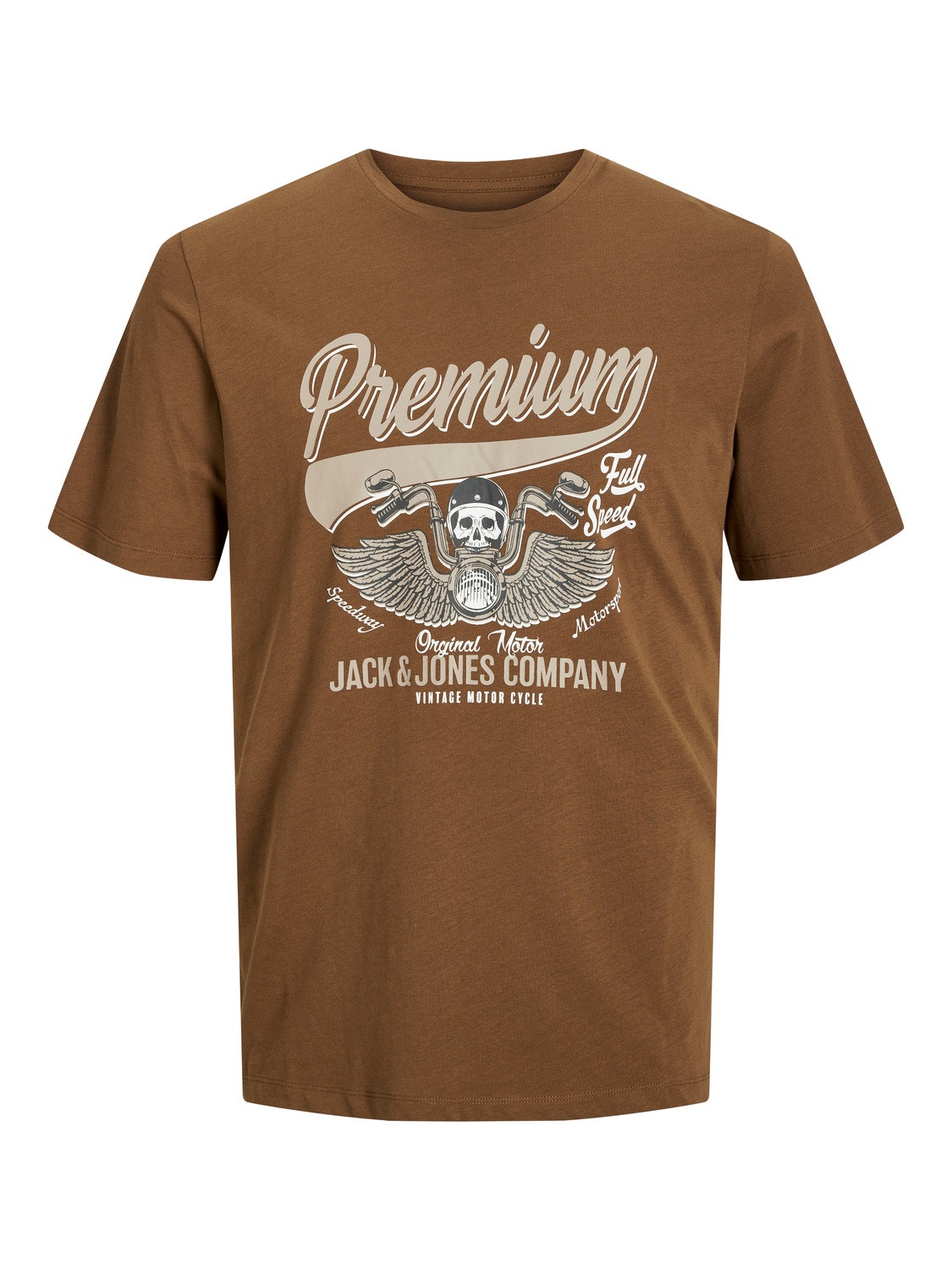 Jack & Jones Logo Pyöreä pääntie T-paita -Toffee - 12234567
