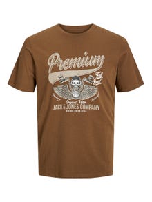 Jack & Jones Logo Pyöreä pääntie T-paita -Toffee - 12234567