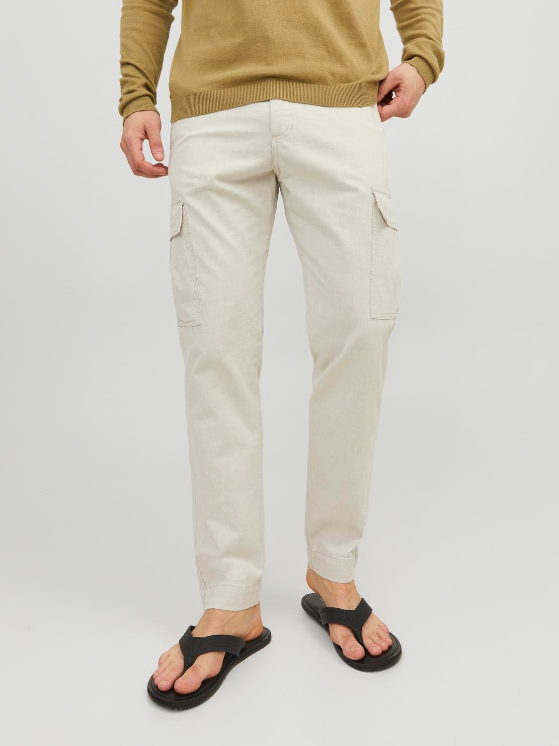 Jack & Jones Regular Fit Cargo kalhoty -White Pepper - 12234579