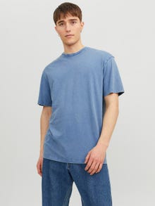 Jack & Jones Enfärgat Rundringning T-shirt -Ensign Blue - 12234741