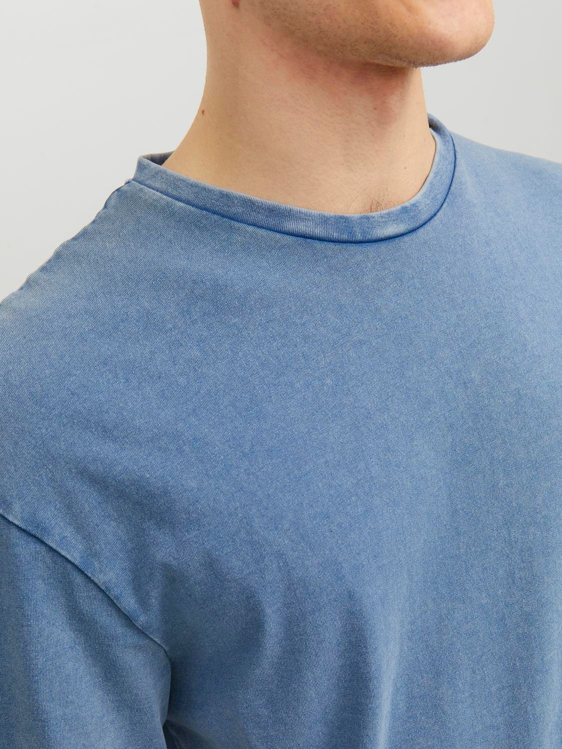 Jack & Jones Yksivärinen Pyöreä pääntie T-paita -Ensign Blue - 12234741