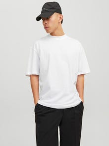 Jack & Jones Einfarbig Rundhals T-shirt -White - 12234745