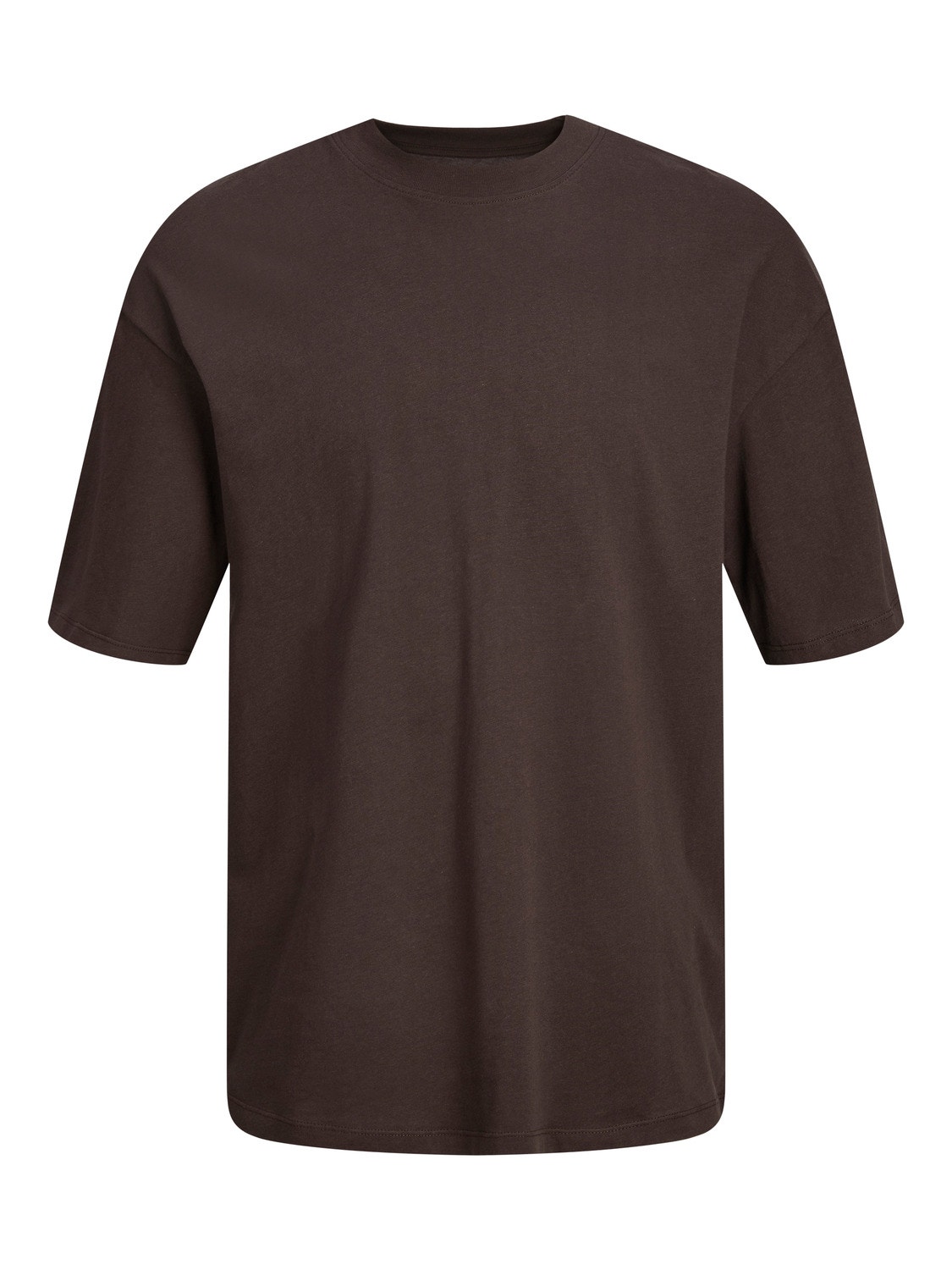 Jack & Jones Ensfarvet Crew neck T-shirt -Seal Brown - 12234745