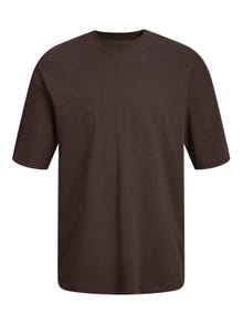 Jack & Jones Plain Crew neck T-shirt -Seal Brown - 12234745