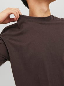 Jack & Jones Plain Crew neck T-shirt -Seal Brown - 12234745