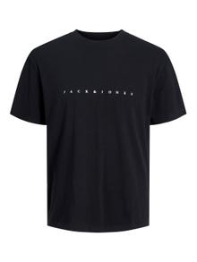Jack & Jones Logotipas Apskritas kaklas Marškinėliai -Black - 12234746