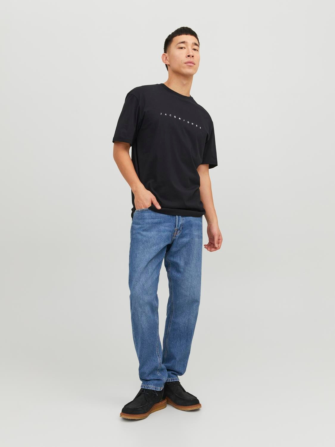 Jack & Jones Logó Környak Trikó -Black - 12234746