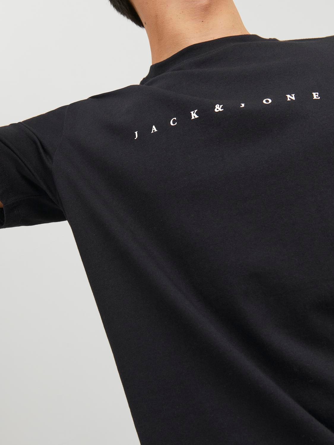 Jack & Jones Z logo Okrągły dekolt T-shirt -Black - 12234746