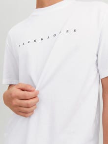 Jack & Jones Logotipas Apskritas kaklas Marškinėliai -White - 12234746