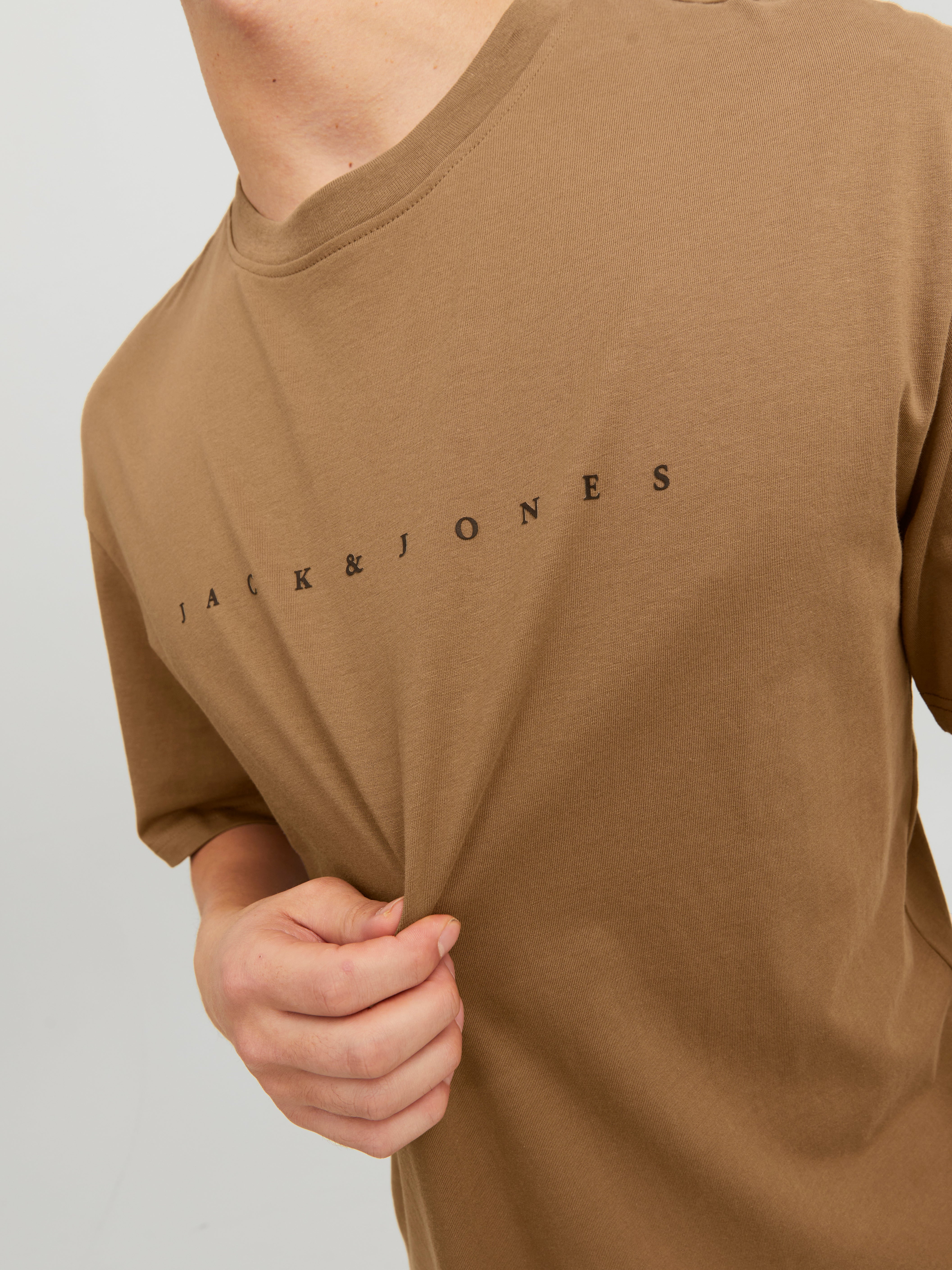 Logo Rundhals T-shirt | Beige | Jack & Jones®