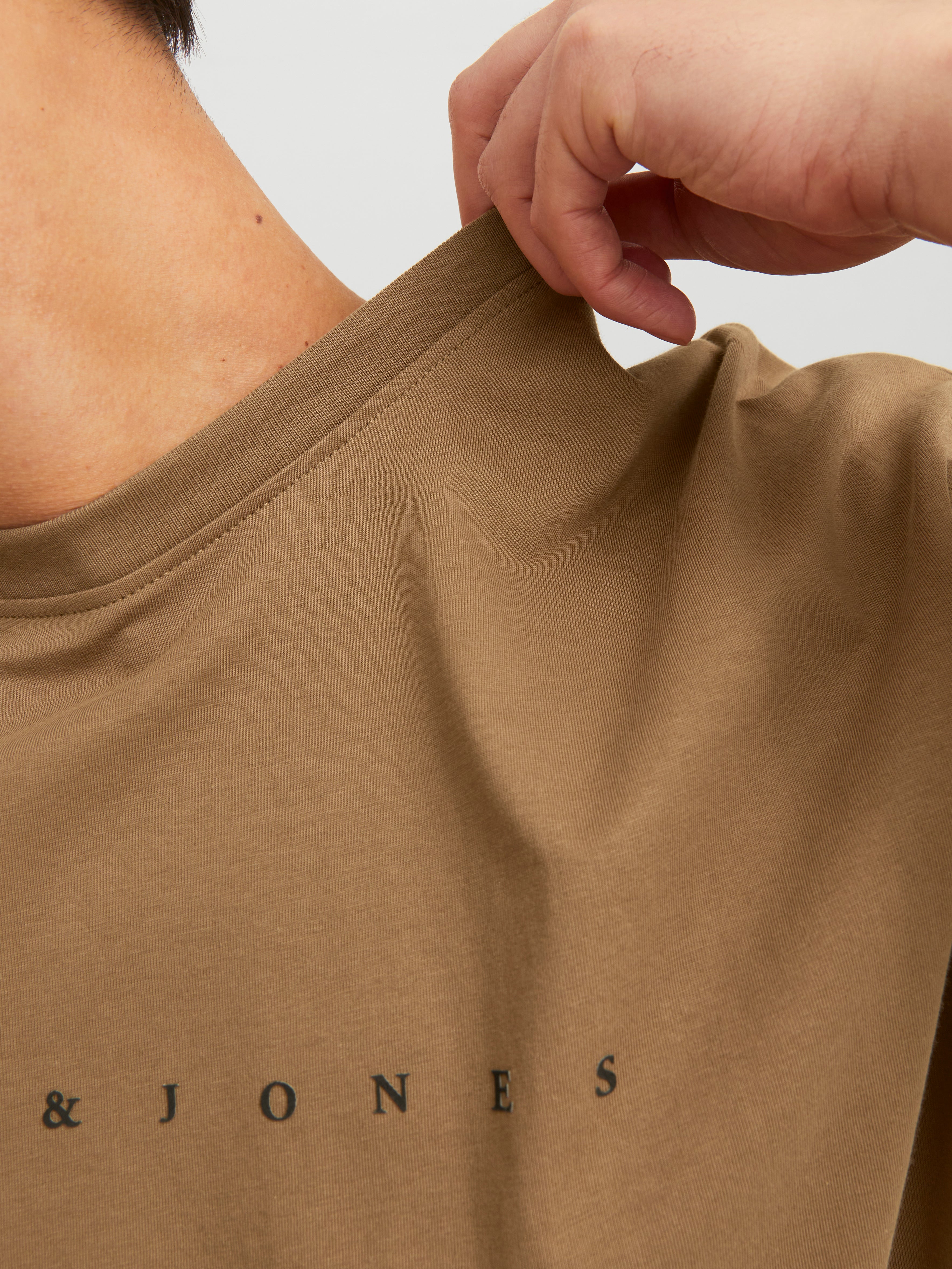 Logo Rundhals T-shirt | Beige | Jack & Jones®