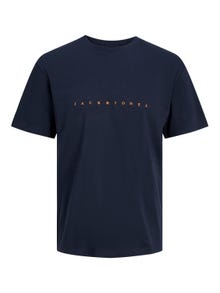 Jack & Jones Logotyp Rundringning T-shirt -Dark Navy - 12234746